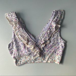 Molly Green Floral Crop Top - size S